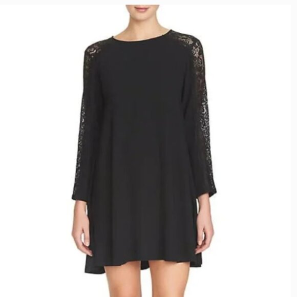 CeCe Black cocktail dress with lace sleeves - NWT size 6 - Picture 1 of 5